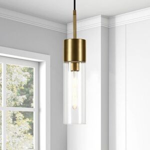 Lance Brass Metal and Glass Pendant Light! NIB